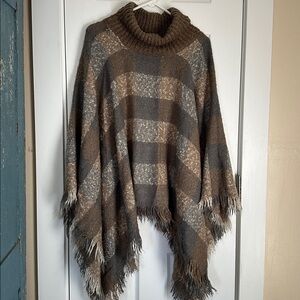 Women's Cape Sweater with cowl neck